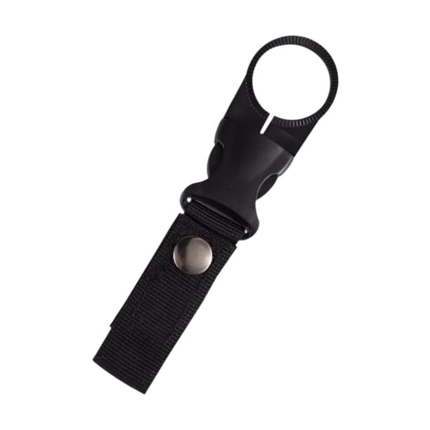 Clip para botella de agua, colgador de botellas, hebilla colgante para cinturón de mochila, soporte portátil ligero para botellas de agua para acampar Negro