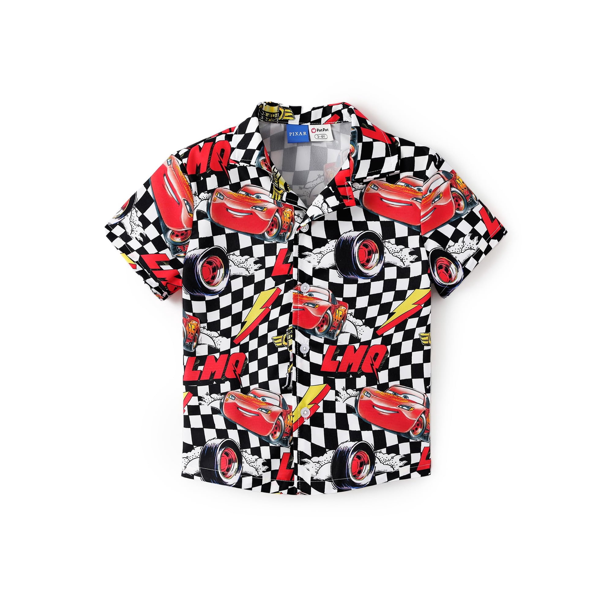 Camisa Hawaiana Disney Pixar Cars Lightning Mcqueen Para Niño