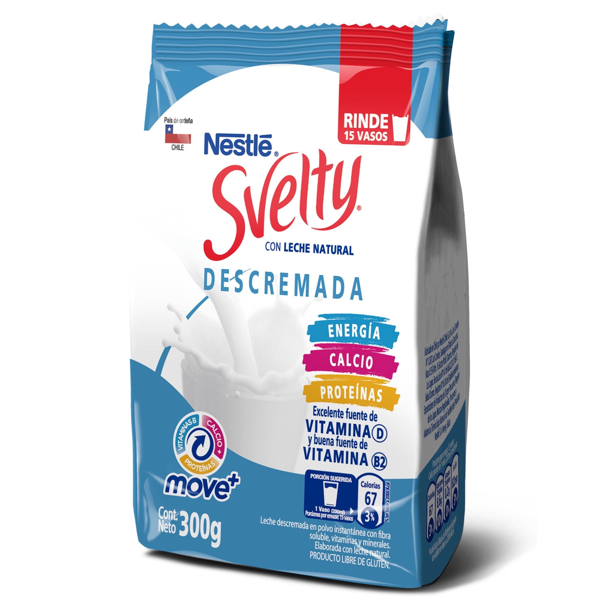 Leche En Polvo Descremada 300 g Svelty