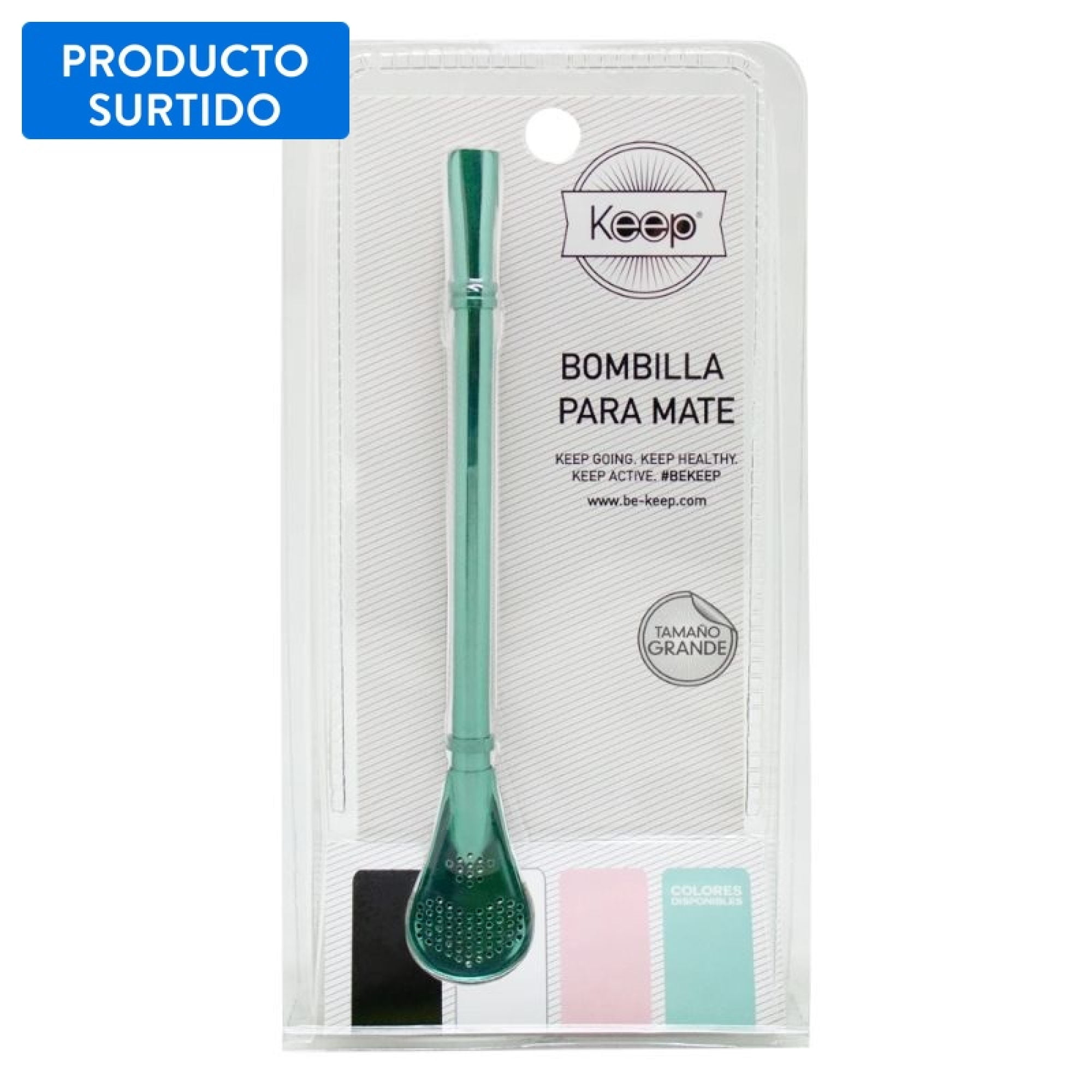 Bombilla Para Mate 9.6x4.8 Cm Aluminio, Color Surtido 1 Un Keep