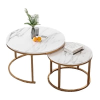 De Todo Y Más - Juego Mesa De Centro Redonda Diseño Mármol Chichome