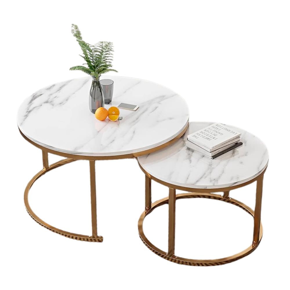 De Todo Y Más - Juego Mesa De Centro Redonda Diseño Mármol Chichome