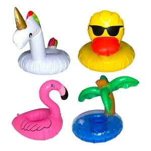 Genérico - Set 8 Portavasos Inflable Para Piscina Soporte Bebida Lau