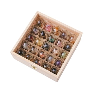 Magideal - Colección De Rocas Y Minerales Novedosa, Juguete Educativo De Aprendizaje, Adorno, Caja De Lujo 25 Piezas Transparentes.