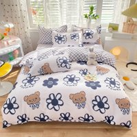 Milsleep - Azul A Cuadros Oso Naranja Dog Bedding Sets