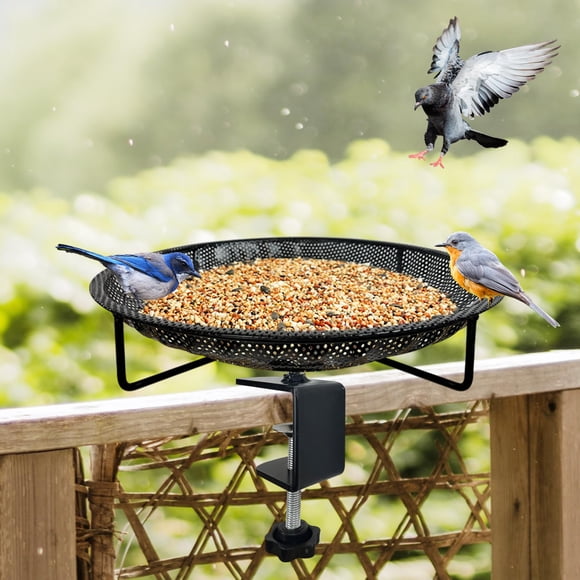 Bandeja Comedero para Pájaros CQAIRIOU de Acero Inoxidable 30 cm para Balcón
