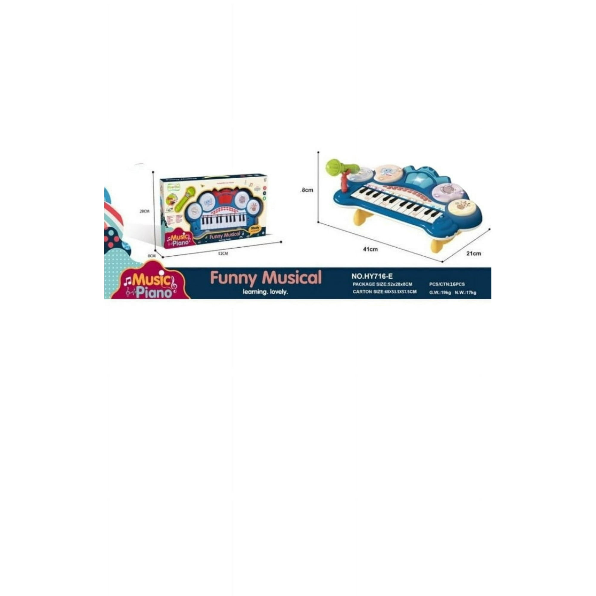 Genérico - Piano De Teclado Electrónico Para Niños Con Micrófono Celeste