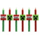 thumbnail image 5 of Cake Candles DecoPac Minecraft Birthday 6 a rayas rojas y verdes, 5 of 6