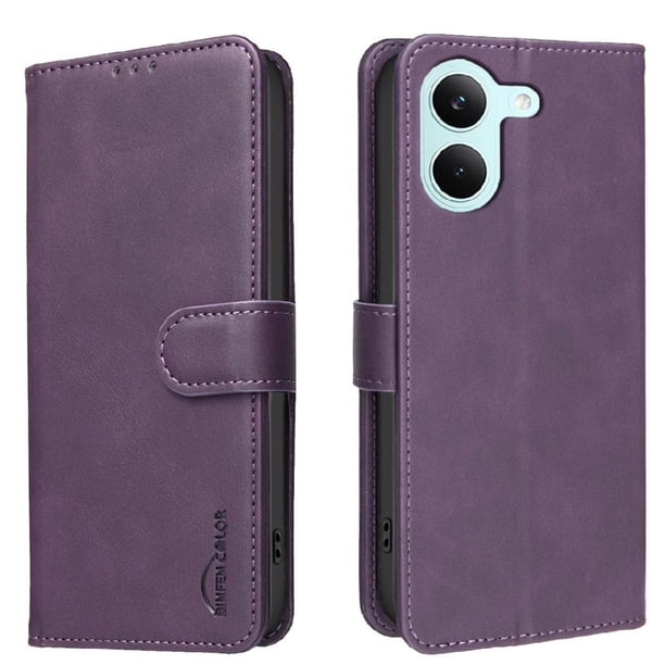 Funda Billetera para Xiaomi Poco X8 Pro Protección RFID y Soporte Ajustable Morado