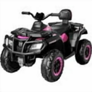 Little Monkey - Cuadrimoto Montable Eléctrica Niños 12V Luces Usb Bluetooth Rosa