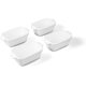 thumbnail image 1 of Souper Cubes 5"x3" Bandejas de Cerámica con Tapa, Blancas, Pack de 4, 1 of 3