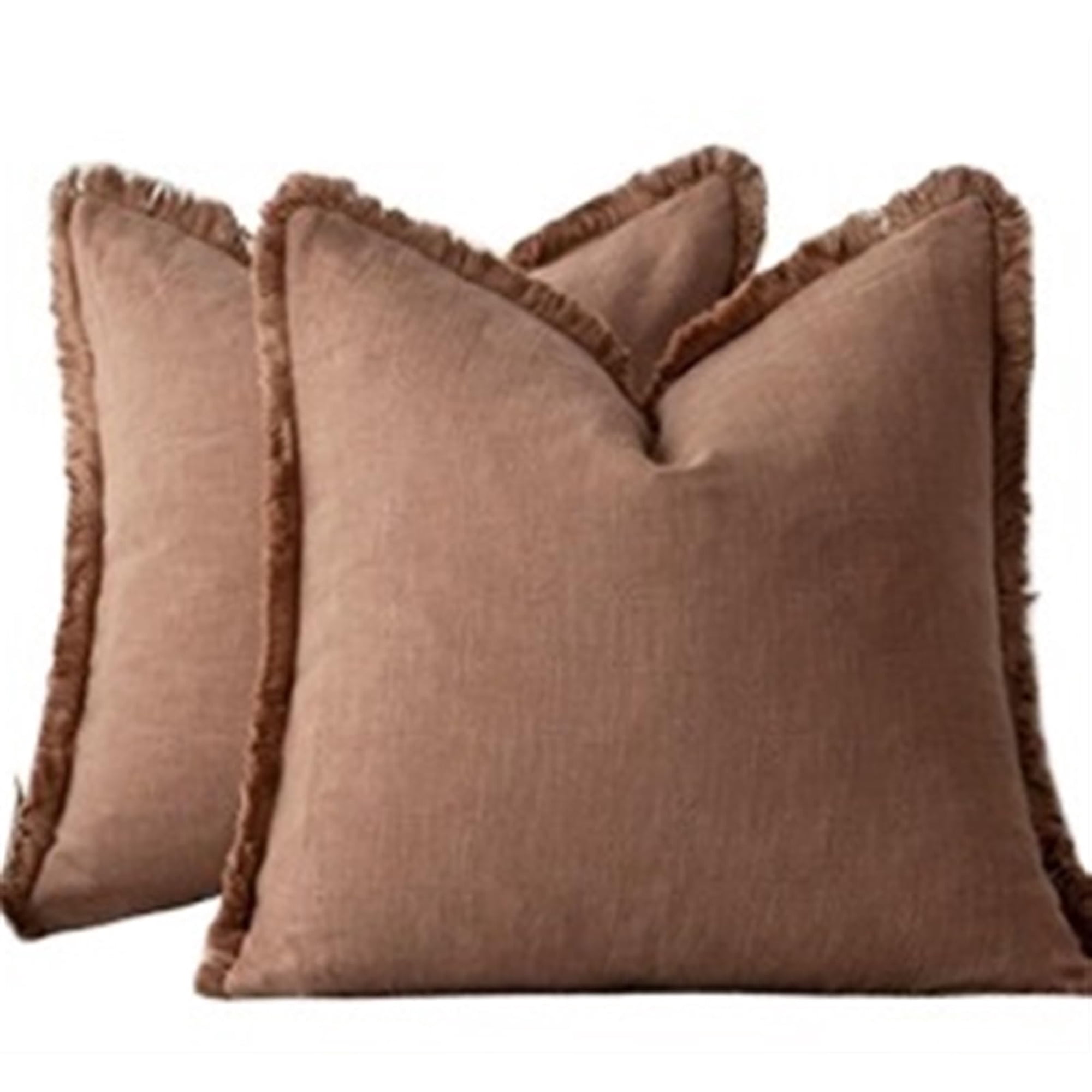Xusx111 - Conjunto De 2 Cubiertas De Almohada De Lanzamiento De Borde De Lino Decorativo Cozy Boho Cojín Cojín Cojín Cojín Cojín Cojín Cojín Cojín Cojín Cojín Cojín Cojín Cojín Cojín Cojín Cojín Cojín