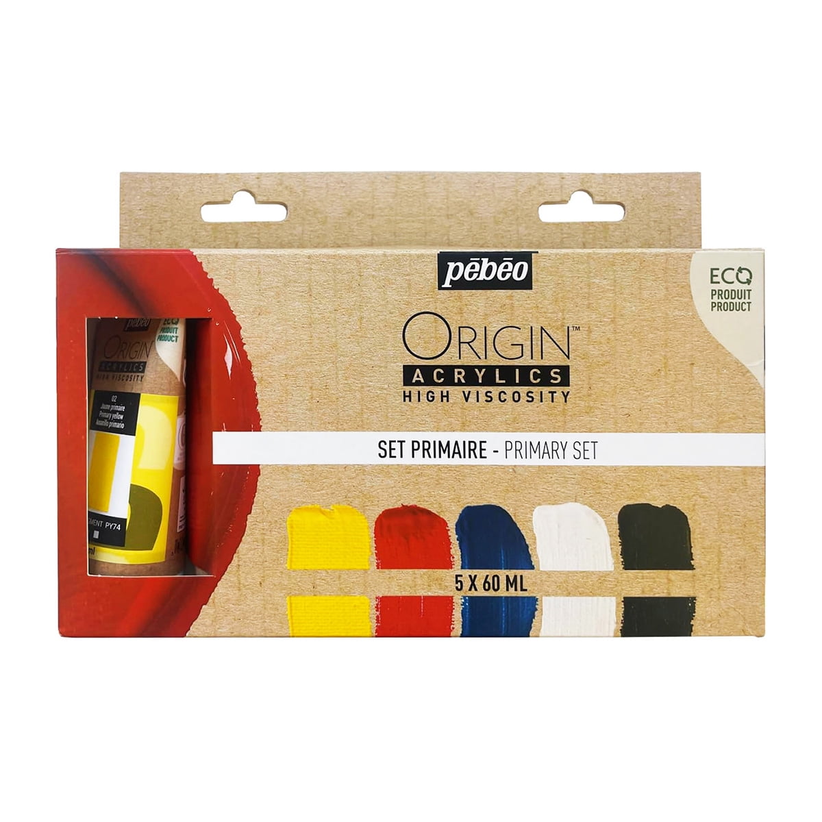 Set 5 Acrílico Pebeo Origin Colores Primarios 60ml