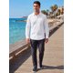 thumbnail image 2 of Camisa de Vestir de Manga Larga para Hombre INSPIRE CHIC con Bolsillo en el Pecho Camisa Casual M Blanca, 2 of 5
