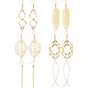 thumbnail image 1 of FUNEIA 6 pares de aros colgantes tipo hilo para mujer, 1 of 3