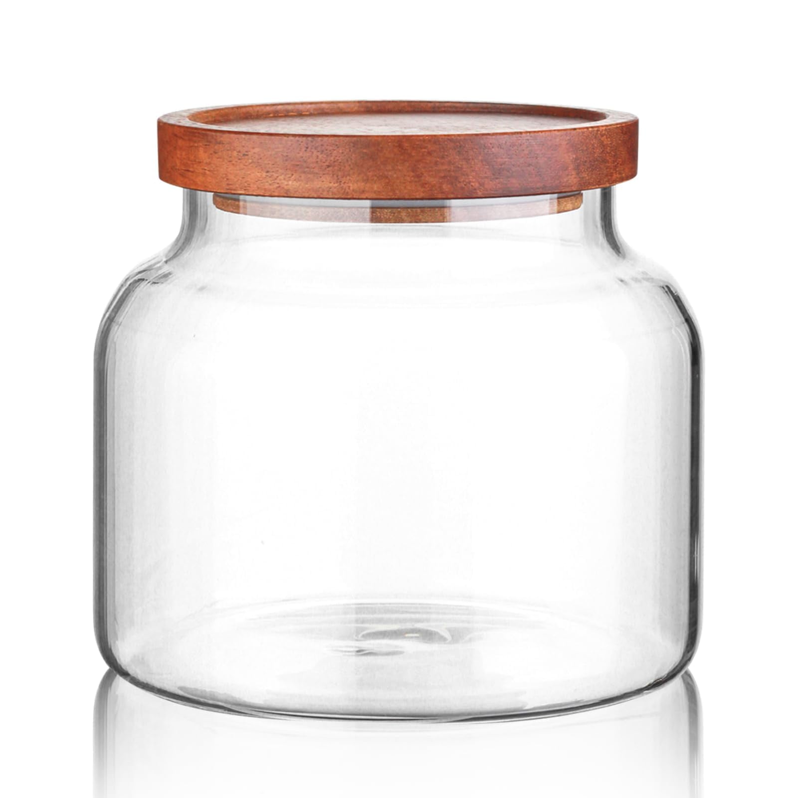 Frasco De Vidrio Labina De 1400 Ml Con Tapa De Madera Hermética