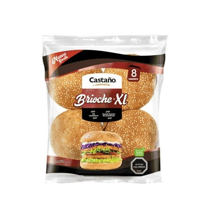Pan De Hamburguesa Brioche 8 Un 660 G Castaño