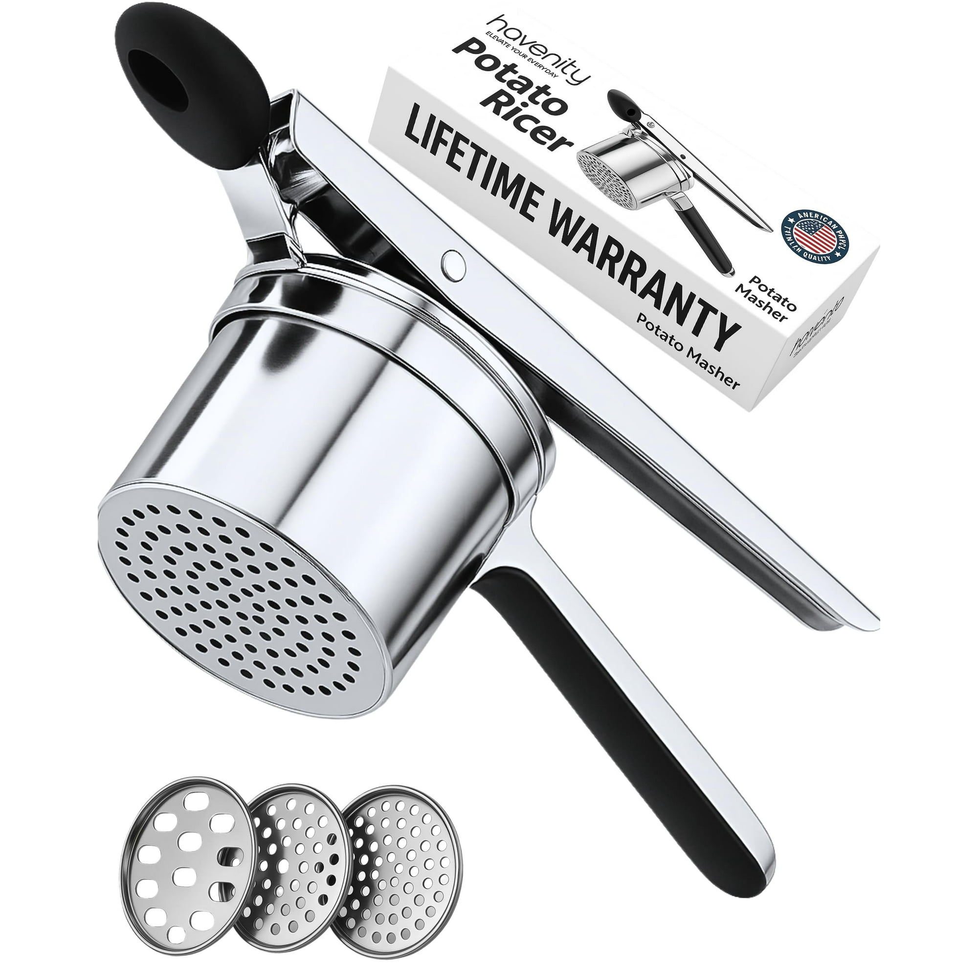 Exprimidor De Patatas Havenity, Acero Inoxidable De Alta Resistencia, 450 Ml