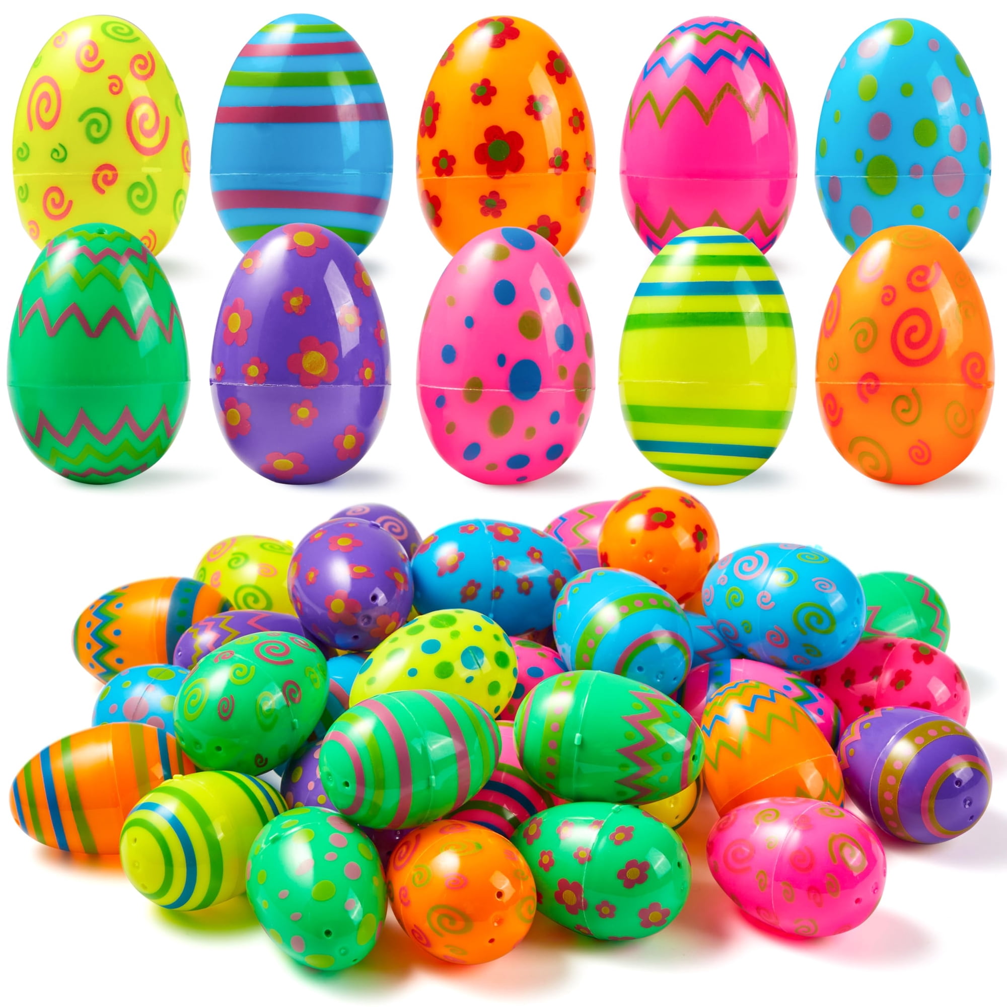 Huevos De Pascua De Plástico Joyin, 72 Unidades, 2.3 Pulgadas, Rellenables Con Estampados