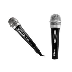 Microfono Metalizado Cableado Jack 6.3 Negro Philco