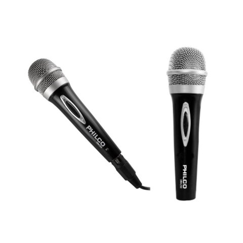 Microfono Metalizado Cableado Jack 6.3 Negro Philco