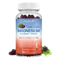 Mulittea Nutrition - Tripe Calm Magnesio En Gomitas 2000Mg 60U Sabor Eldelberry