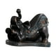 thumbnail image 1 of Elefante Estatuilla Resina Estatua Escultura Decoración Arte Botella Estante Titular Negro Y Violeta, 1 of 3