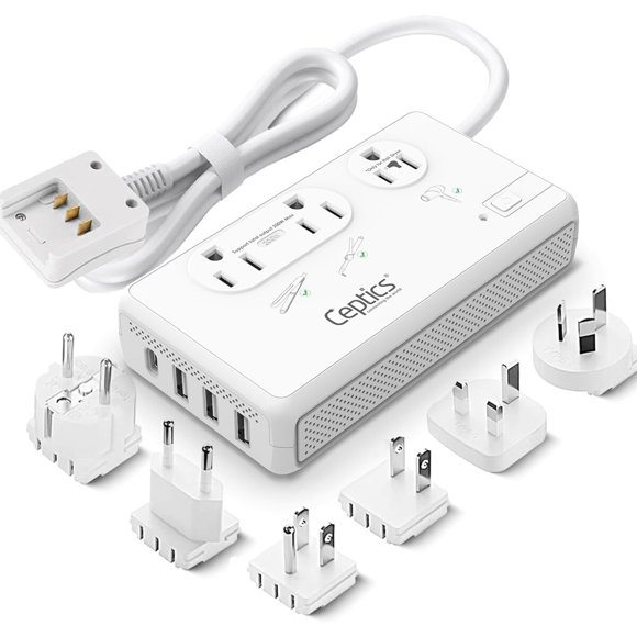 Convertidor de voltaje Ceptics LXC2000 de 2000 W/200 W con 4 puertos USB