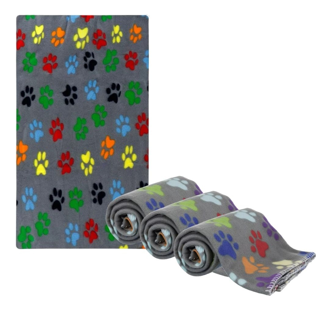 Genérico - Set 3 Mantas Polar Termica Para Mascotas 100X70Cm Lau