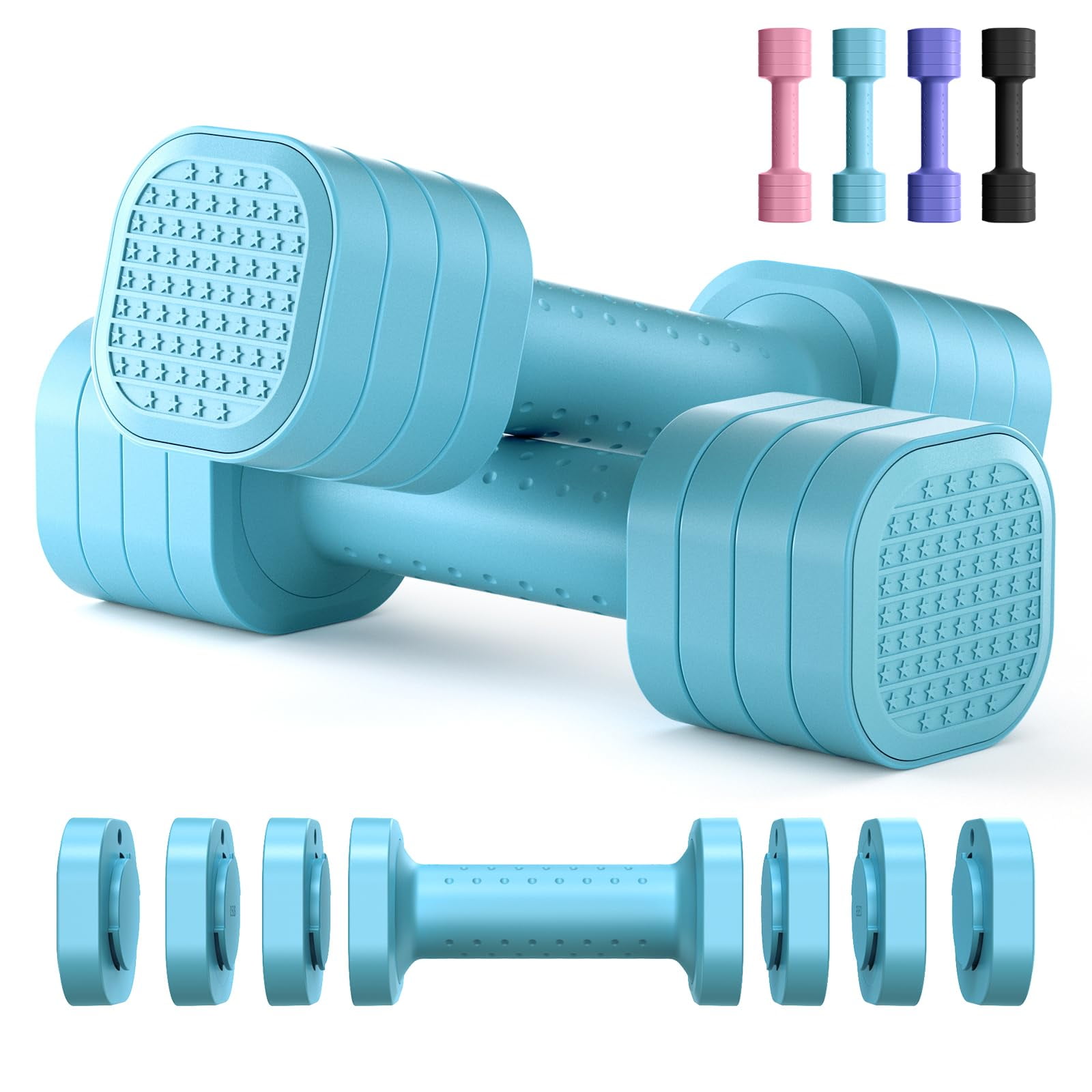 Juego De Mancuernas Ajustables Zempox De 2 A 5 Libras Para Mujer Con Mango De Tpu