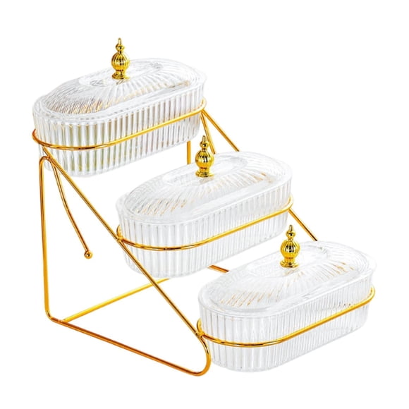 Frutero de varios niveles, plato para servir ensaladas, bandeja versátil para servir dulces, plato de frutos secos, decoración de mesa para cumpleaños 3 capas