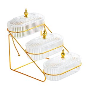 Magideal - Frutero De Varios Niveles, Plato Para Servir Ensaladas, Bandeja Versátil Para Servir Dulces, Plato De Frutos Secos, Decoración De Mesa Para Cumpleaños 3 Capas