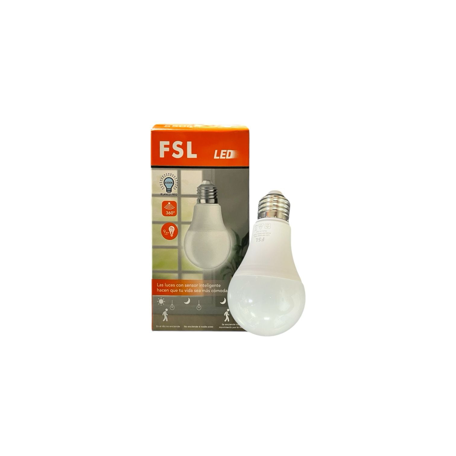 Ampolleta Con Sensor De Movimiento A60 9w 6500k Fsl