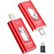 thumbnail image 1 of Memoria USB TEARMOS de 512 GB Photo Stick para iPhone, rojo oscuro, 1 of 8