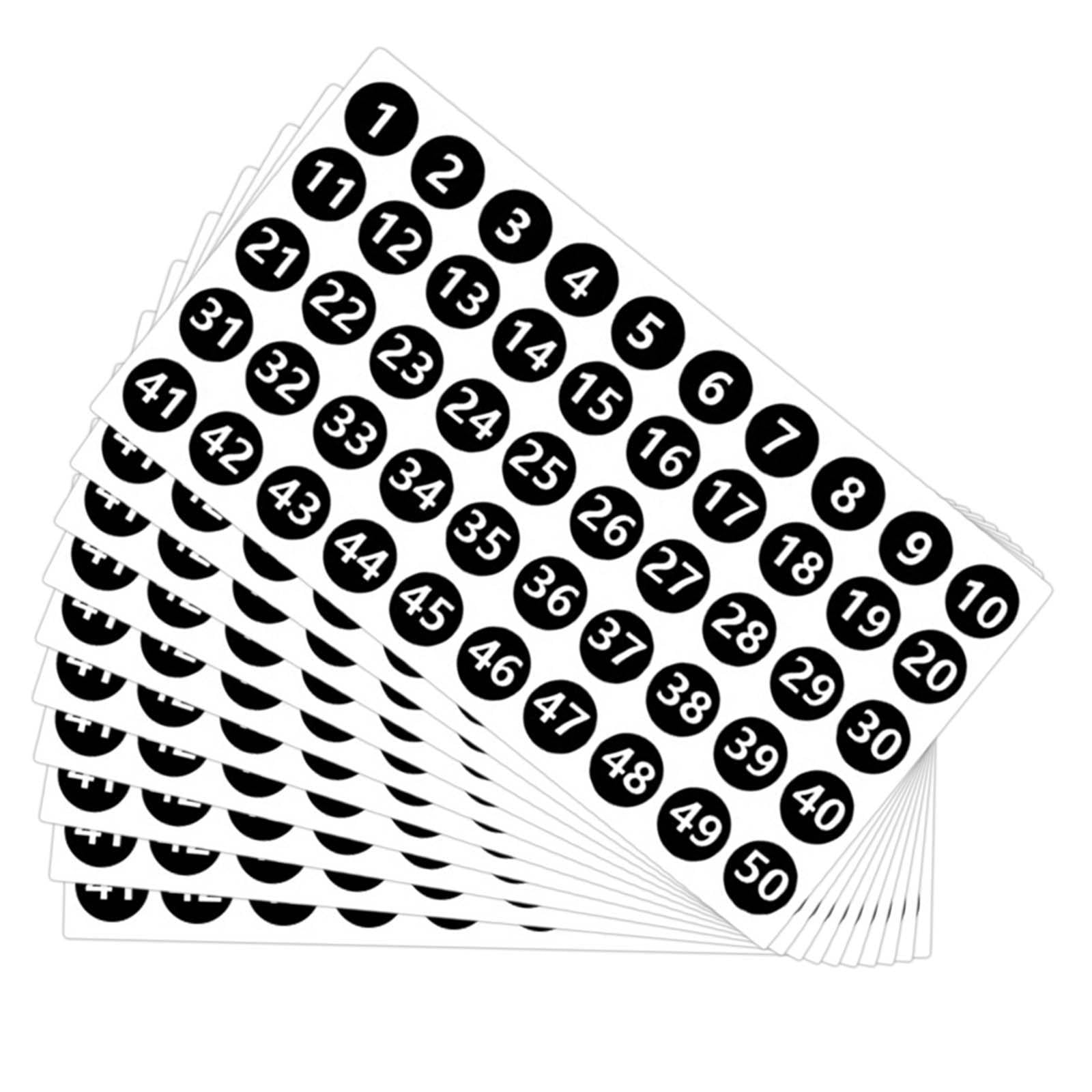 Bothyi - Pegatinas De Inventario De Números, Etiquetas Redondas Para Bolsas De Venta De Letras, Contenedores De Alimentos, Color Negro