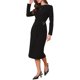thumbnail image 4 of INSPIRE CHIC Vestidos de Trabajo para Mujeres 2026 Vestido Cruzado Ajustado de Manga Larga para Iglesia Oficina de Negocios Vestido de Tubo Midi L Negro, 4 of 6