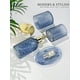 thumbnail image 2 of Juego de accesorios de baño Haturi Blue Glass, 4 piezas con detalles dorados, 2 of 6