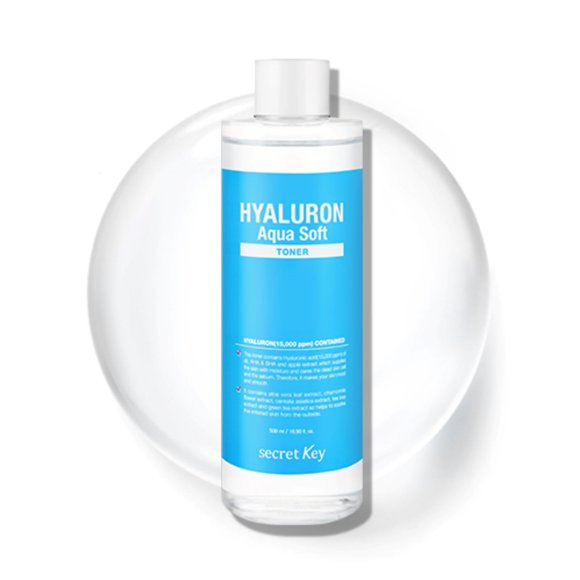 Toner Secret Key Hyaluron Aqua 500 ml con ácido hialurónico