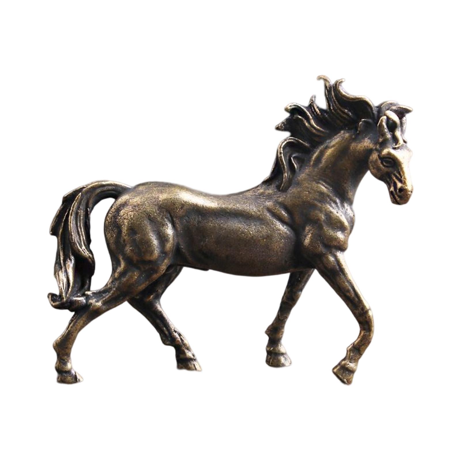 Bothyi - Estatuas De Caballos Escultura De Animales Obras De Arte De Navidad Figuras De Metal De Alféizar Cabeza A La Derecha