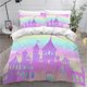 thumbnail image 1 of x866 Bed SheetsPrincess Castle Comforter Cover for Girls,Pink Garden Floral Duvet Cover Bedding Set, Fairy Tales Theme Bedspread Cover 3-Piece Bedding Set (1 Duvet Cover + 2 Pillow Shams) nj866, 1 of 5