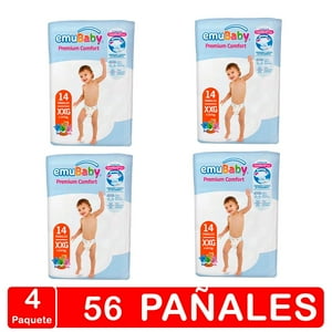 Pañales Emubaby Comfort Premium Manga X4- Talla Xxg - 56 Pañales