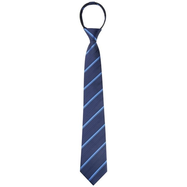 Corbata de Hombre INSPIRE CHIC con Cremallera Ajustable para Casual Formal Azul Marino -4 18.9" × 3.2"