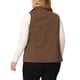 thumbnail image 3 of Agnes Orinda Chaquetas de Chaleco sin Mangas con Capucha para Mujer de Talla Grande con Cremallera, Botón y Cintura con Cordón 5X Marrón, 3 of 7