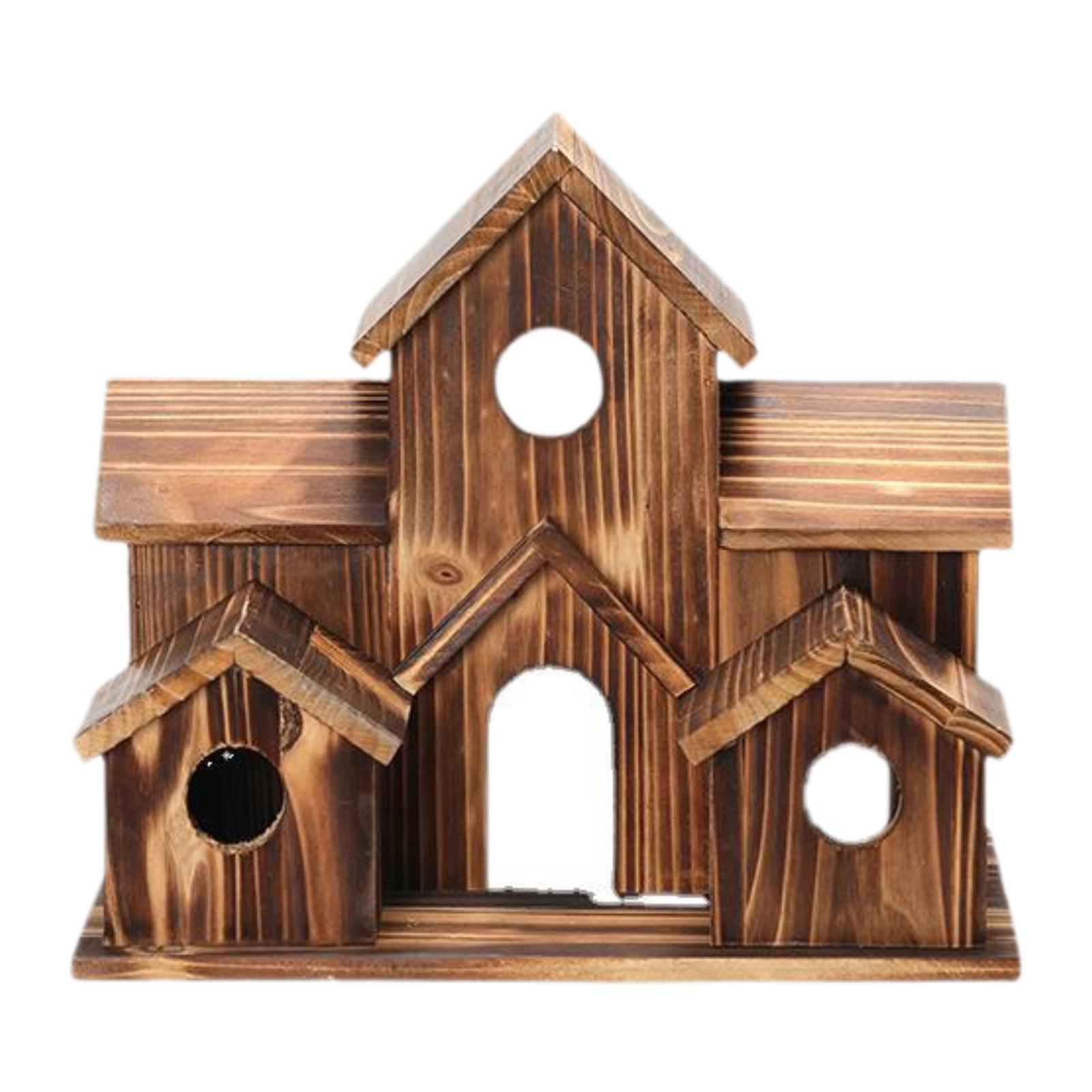 Magideal - Casa De Madera Para Pájaros, Nido De Colibrí, Suministros De Decoración, Decoración De Jardín, Comedero Colgante Para Pájaros, Jaula Para Pájaros Para