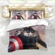 thumbnail image 5 of Capitán América Conjunto de sábanas temático, trío de piezas, cómodo y amigable con la piel, diseño único, regalo de decoración para el hogar para familiares, amigos y fans, 90 cm * 190 cm, 5 of 6