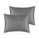 thumbnail image 1 of REGALWOVEN Fundas de Almohada de Satén Juego de 2 con Cierre de Sobre Queen Gris Oscuro, 1 of 6