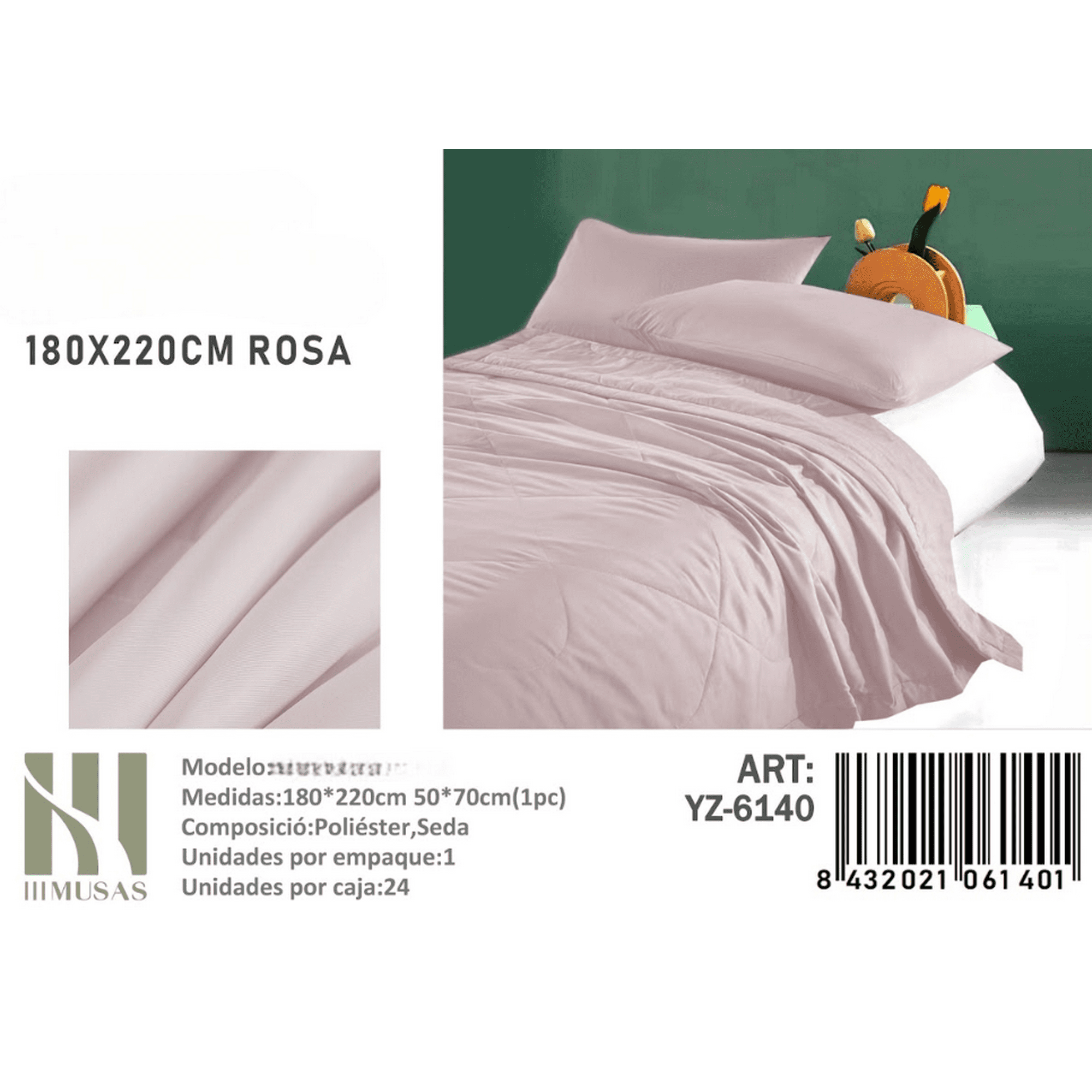 Mundo Shopping - Plumon Color Rosa Plaza Y Media Medidas 180x220cm