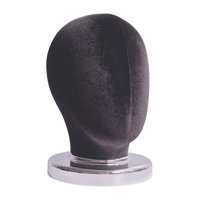 Ioensy - Cabeza De Bloque De Lona (Altura 25 Cm) Cabeza De Exhibición De Peluca Estable Para Sombreros Peluca Sombrero Terciopelo Negro