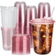 thumbnail image 1 of Vasos Desechables De Pet Transparente De 16 Oz 100 Juegos Rosa, 1 of 6