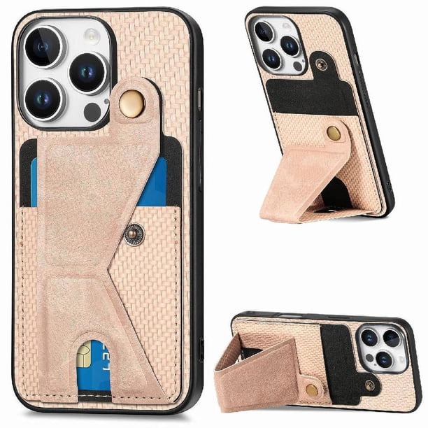 Funda Resistente para iPhone 16 Pro Max con Tarjetero y Soporte, Diseño Magnético Blanco